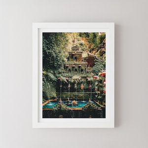Bali Temple Print, Indonesia Landscape Photography, Minimalist Wall Art, Travel Poster