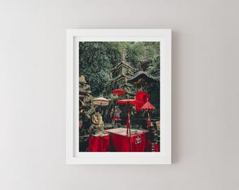 Bali Temple Print, Indonesia Landscape Photography, Minimalist Wall Art, Travel Poster