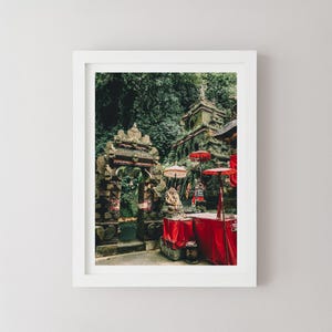 Bali Temple Print, Indonesia Landscape Photography, Minimalist Wall Art, Travel Poster