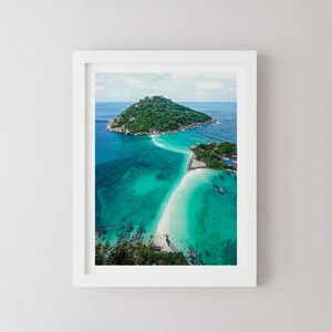 Koh Tao (Koh Nang Yuan) island Print, Thailand Landscape Photography, Minimalist Wall Art, Travel Poster