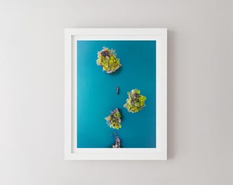 Khao Sok Aerial Print, Thailand Landscape Photography, Minimalist Wall Art, Travel Poster