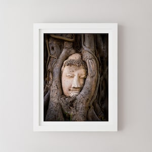 Ayutthaya Wat Mahathat Print, Thailand Landscape Photography, Minimalist Wall Art, Travel Poster