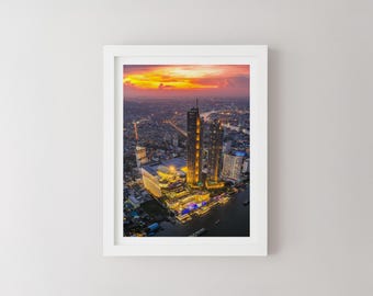 Bangkok Icon Siam Print, Thailand Landscape Photography, Minimalist Wall Art, Travel Poster