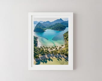 Koh Chang Koh Ngam beach Print, Thailand Landscape Photography, Minimalist Wall Art, Travel Poster