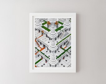 Bangkok Wat Asokaram Temple Print, Thailand Landscape Photography, Minimalist Wall Art, Travel Poster
