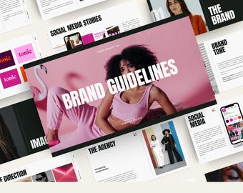 Brand Guidelines Template: Branding Design Client Presentation (Canva, 58 Pages)