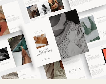 Brand Strategy Template: Branding Guidelines & Mood Board Template Bundle (Customizable in Canva)