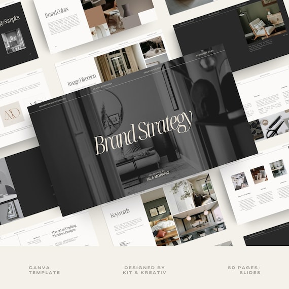Brand Strategy Template Branding Guidelines Presentation Beautifully Branded Strategy Guide Template Brand Kit Custom-Branded Strategy Guide