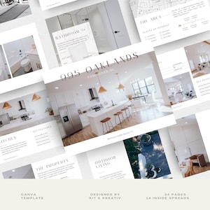Op de afbeelding: Een vastgoedbrochure voor een woning gelegen aan 995 Oaklands in Vancouver, BC. De brochure bevat foto's van het interieur en exterieur van de woning, evenals informatie over de woning en de omgeving.