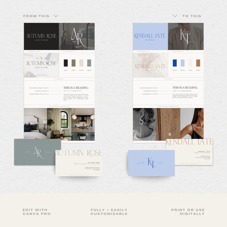 DIY Premade Logo and Brand Kit Bundle Modern Premade Logo Template ...