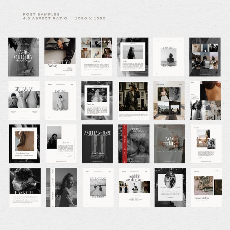 Photographer Instagram Template Bundle Minimal Photographer IG Story and Post Canva Templates Social Media Photography Business Marketing image 5