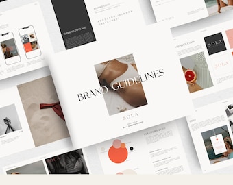 Branding Guidelines Template: Brand Strategy Guide & Mood Board Template Bundle (Canva, 38 Pages)