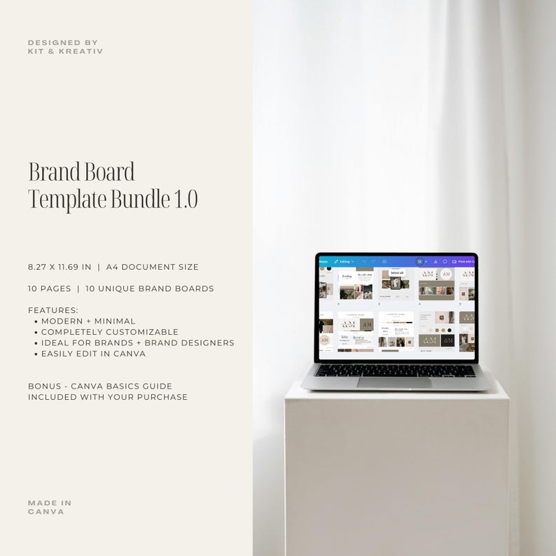 Brand Board Template Bundle for Brand Strategists Editable Canva Branding Kit Templates Mood Boards Logo Presentation Branding Guidelines image 2