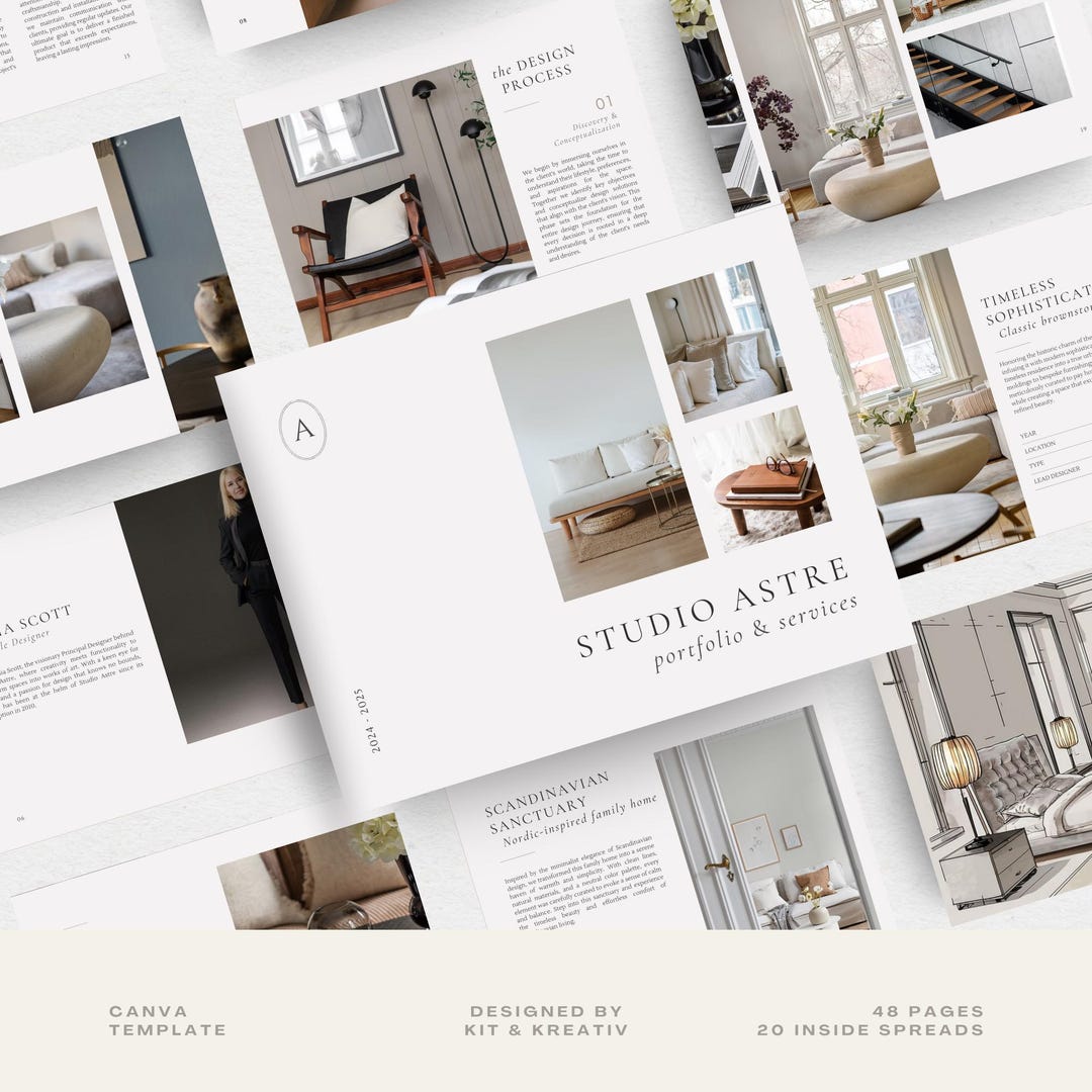 Interior Designer Portfolio Template: Client Services Guide (canva, 48 ...