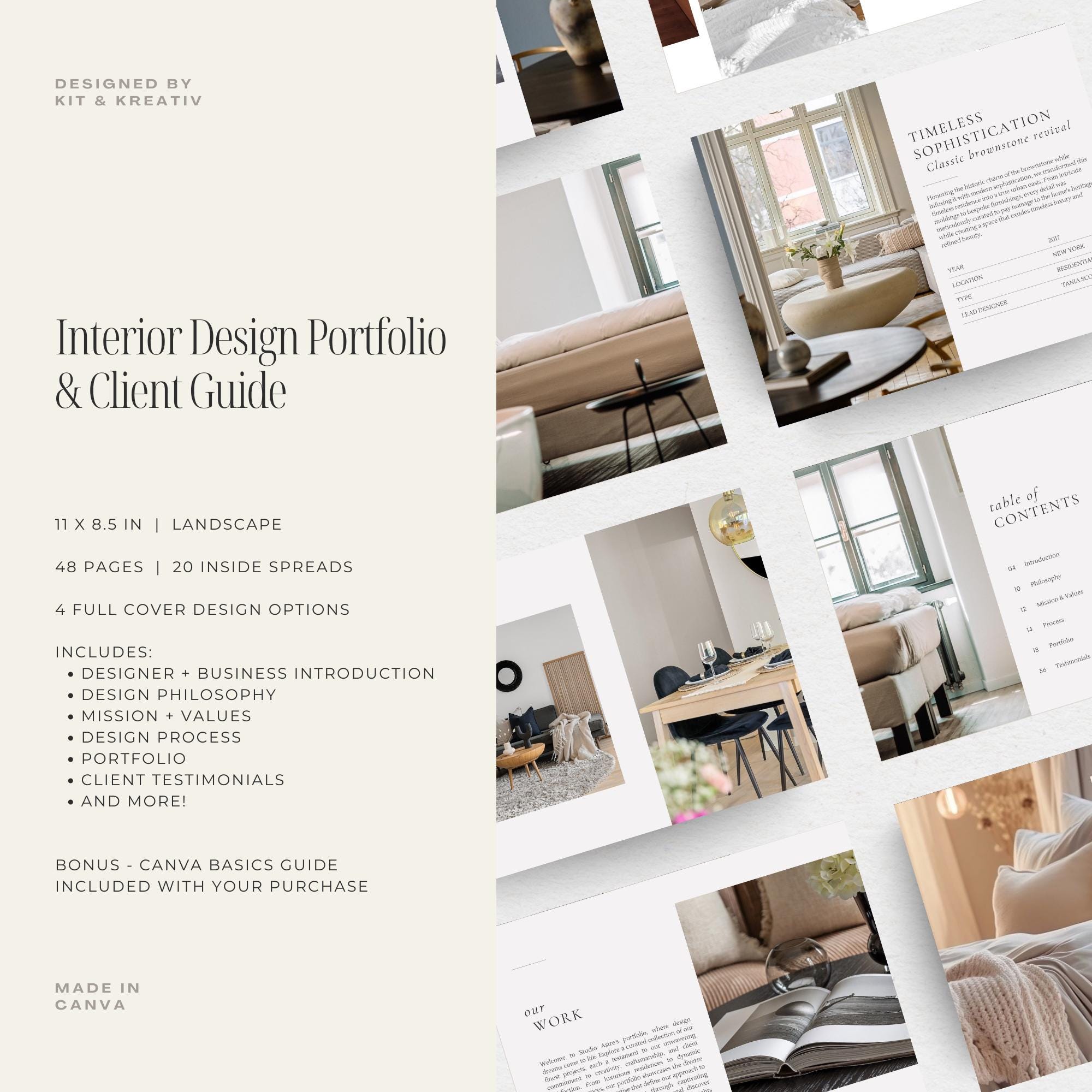 Interior Design Portfolio Minimal Aesthetic Designer Portfolio Template ...