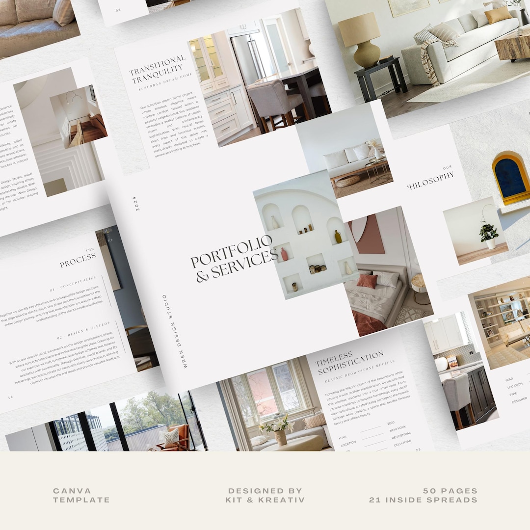Interior Designer Portfolio Template Design Client Presentation ...