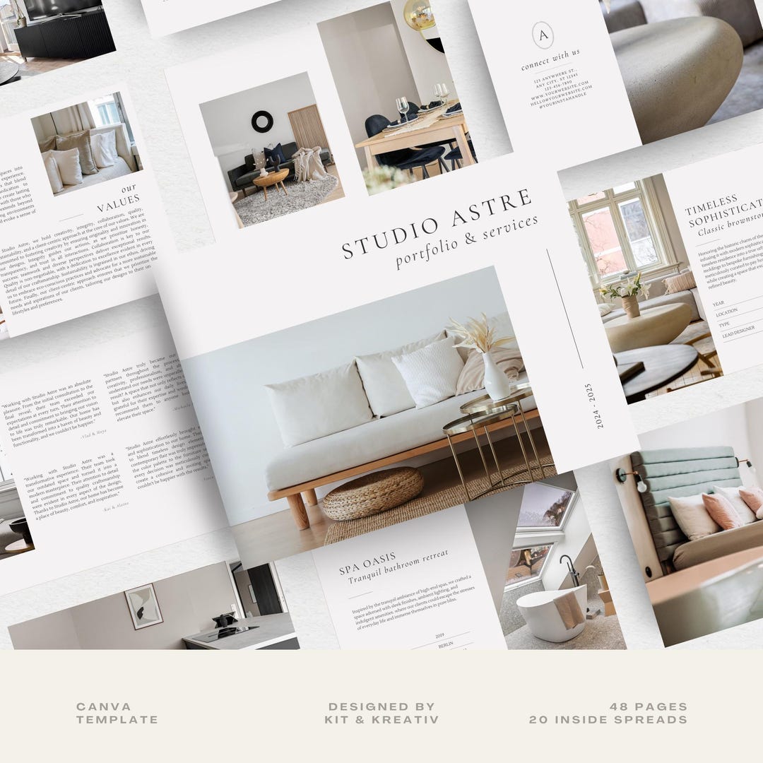 Interior Design Portfolio Minimal Aesthetic Designer Portfolio Template ...