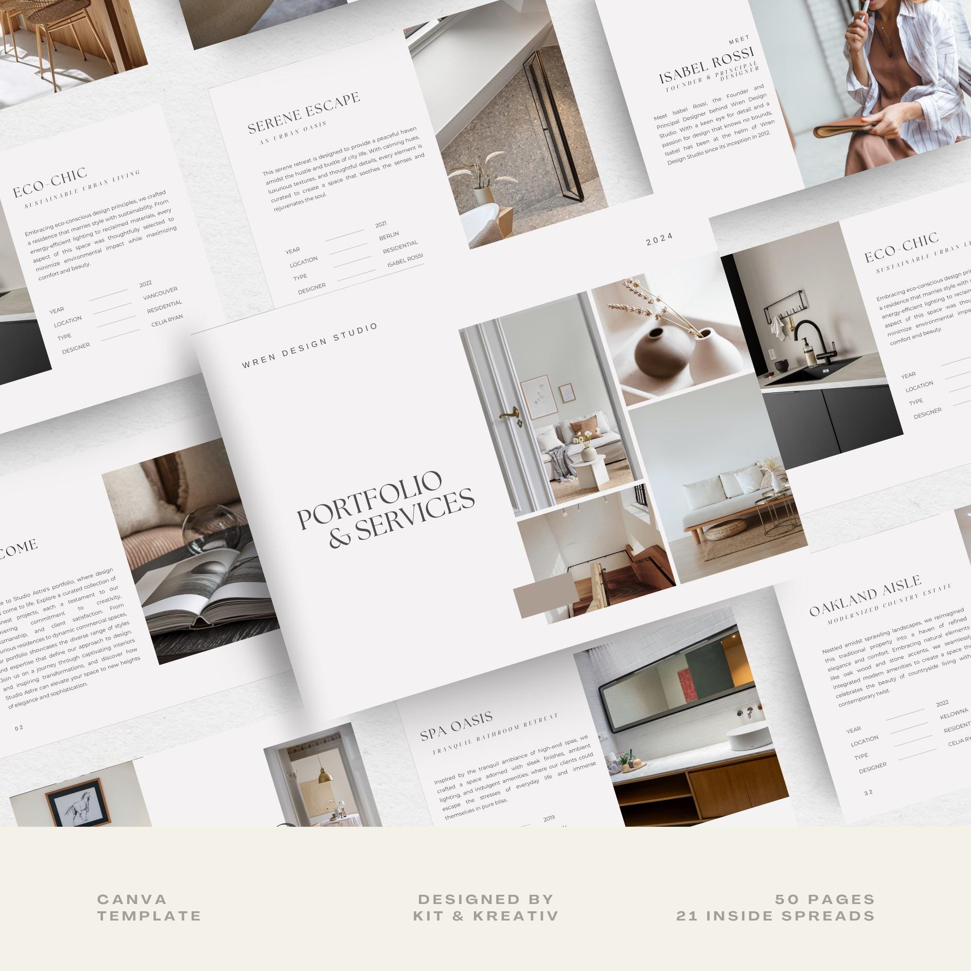 Interior Designer Portfolio Template Design Client Presentation ...