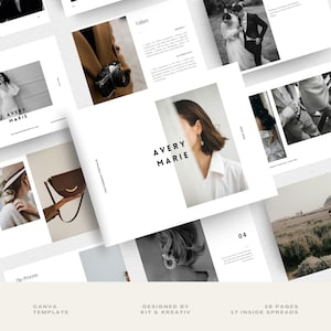 Plantilla de guía de servicios y portafolios de fotografía Plantilla de portafolio electrónico con una guía para clientes de fotógrafos y portafolios creativos bellamente diseñados