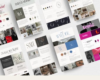 Brand Board Template Bundle for Custom-Branded Logo Presentation Editable Canva Smallbusiness Brand Board Template for Brand Designing