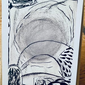 Kunstkarte A6 – Collage „Stille Kammer“ | Serie: Zeichnung & Gefühl | inkl. Kraftpapierumschlag