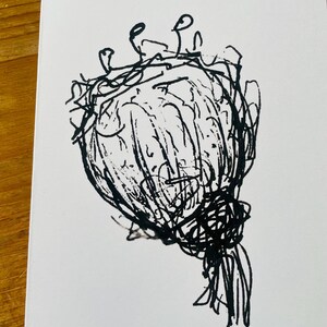 Botanische Karte – Mohnkapsel Illustration in Tusche (A6)