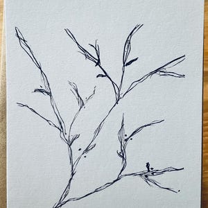 Zarter Zweig – Naturillustration als Grußkarte | inkl. Kraftpapierumschlag