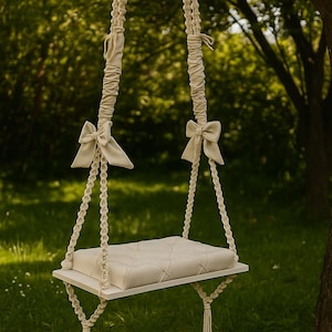 Wooden Rope Swing, Rustic Long-Lasting Rope Swing, Backyard Swing,Wooden Bench Swing, Wooden Adult Swing,Great Gift,Wooden Swing,Bench Swing