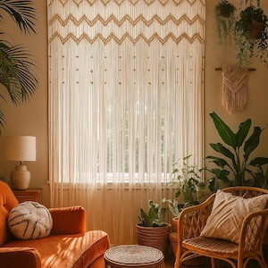 Makrameevorhang, boho Fenster und Tür, anpassbare Größe Wohnzimmer Makrameevorhang, Hochzeitshintergrund, Wandbehang Türvorhang, Boho