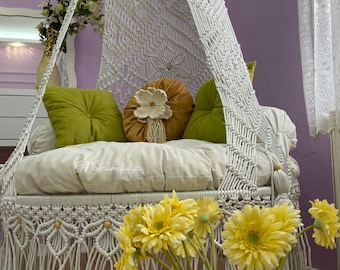 Macrame Swing Chair,Hammock Chair,Handmade Macrame Swing,Hanging Chair,Outdoor Hammock Chair,İndoor Macrame Swing,Patio Swing,Garden Swing