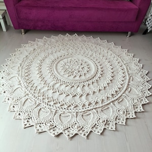 Woven Rug,Washable Woven Rug,Round Area Rug,Knitted Carpet,Doormat,Boho Crochet Rug,Rugs For Livingroom,Round Crochet Carpet,Cotton Rug,Gift