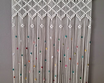 Makramee Türvorhang, anpassbare Größe Wohnzimmer Makramee Vorhang, Boho Fenster und Tür, Hochzeit Hintergrund, Wandbehang Türvorhang, Geschenk