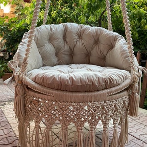 Hanging Chair,Macrame Swing ,Patio Rocking Chair,Outdoor Chair,Boho Hammock Chair,Macrame Patio Hammock,Christmas Gift,Hanging Chair İndoor