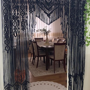 Handcrafted Macrame Curtain: Boho Window or Door Hanging