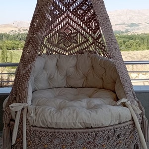 Hammock Chair,Macrame Swing chair,Macrame  Rocking Chair,Macrame Swing,Hanging Chair,Round Macrame Swing,Christmas Gift,Egg Hammock,Swing