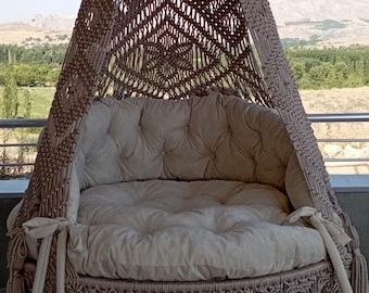 Hammock Chair,Macrame Swing chair,Macrame  Rocking Chair,Macrame Swing,Hanging Chair,Round Macrame Swing,Christmas Gift,Egg Hammock,Swing