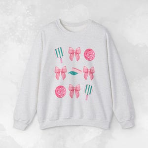 Preppy Pickleball Sweatshirt, Fun Pickleball Sweater, Cute Women's Pickleball Shirt, Coquette Aesthetic, Gift for Pickleball Player Ash