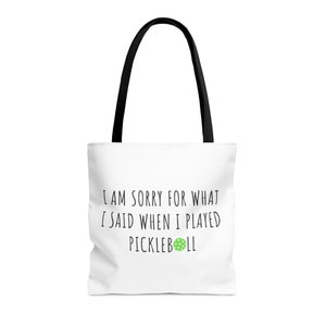 Pickleball Print Tote Bag, Pickleball Sport Carryall Bag, Fun Gift for a Pickleball Player