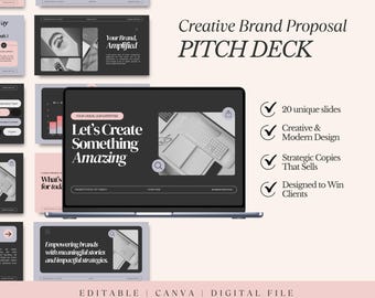 Pitch Deck per la proposta di un marchio creativo / Modello Canva (file digitale)