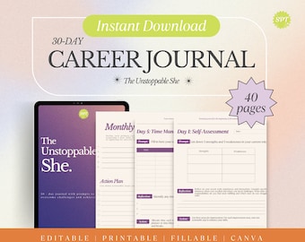 Career Improvement Journal | Growth Journal | Business Journal | Girl Boss Career Journal | 30 Day to Career Success | Career Guide | PDF