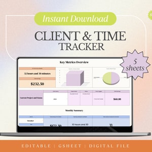 All-in-One Freelancer Time and Project Management Google Sheets Template | Track Hours, Earnings & Client Projects Effortlessly