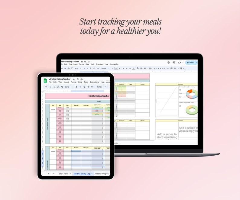 Mindful Eating & Food Tracker Google Sheets Template – Year-long (Q1-Q4 ...