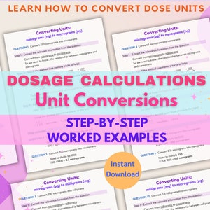 Nursing School Notes | Dosage Calculation Study Guide & Worked Examples | Student Nurse | Nursing Study Guide | Pharmacology | Nursing Notes
