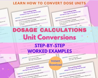 Nursing School Notes | Dosage Calculation Study Guide & Worked Examples | Student Nurse | Nursing Study Guide | Pharmacology | Nursing Notes