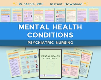 Hinweise für Krankenschwester | Mentale Gesundheit Studienführer | Pflegehinweise | Krankenpflege-Student | Psychische Gesundheitsstörungen | Psychiatrie | Digital