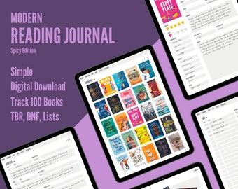 Digitaal leesdagboek en boekrecensielogboek voor 2024 voor GoodNotes: minimale iPad-boektracker, quote-organizer, TBR, DNF, boektrackinglijsten