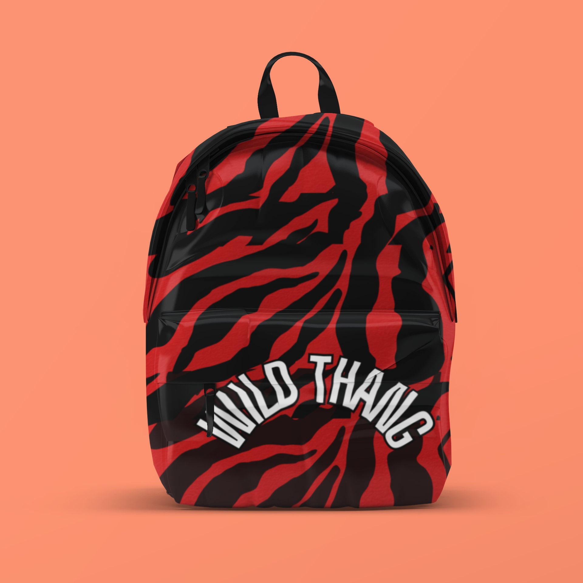 Red & Black Tiger Stripe Backpack, Punk Rock Style - Etsy