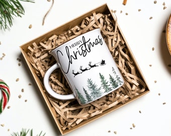 Merry Christmas Sled Mug, Christmas Coffee Mug, Gift for Christmas, Merry Christmas Coffee Mug, Coffee Mug for Christmas, Holiday Gift Mug