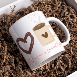 All You Need Is Love And Coffee Mug, Coffee Mug, Beatles Mug, Love and Coffee, Gift for Coffee Lover, Coffee Mug Gift, Barista Gift