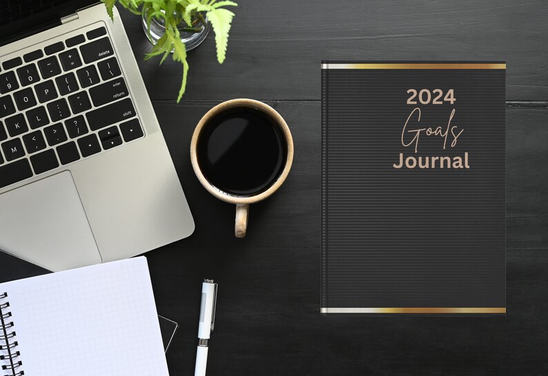 2024 Goals Journal Black and Gold Stripe, Manifestation Journal, New ...